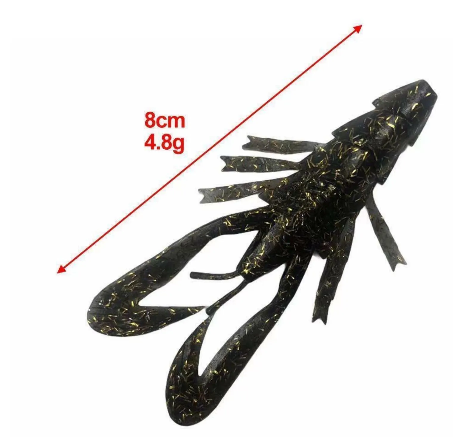 15pcs 8cm Fishing Soft Plastic Yabbie Lure Tackle Special W 10Jig heads