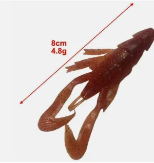 15pcs 8cm Fishing Soft Plastic Yabbie Lure Tackle Special W 10Jig heads