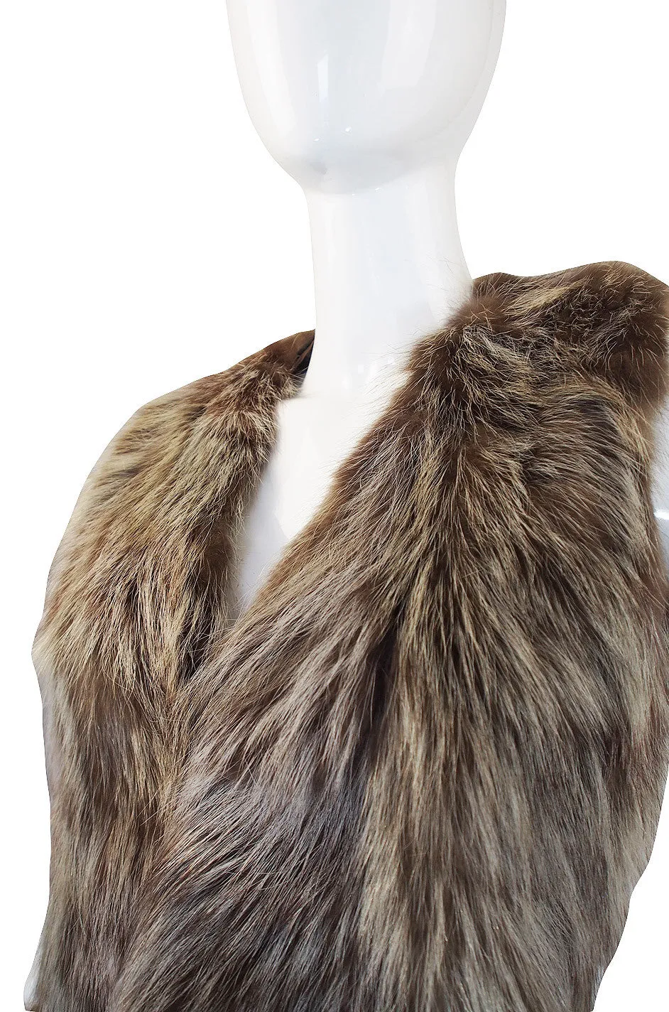 1970s Hippie Chic Racoon Fur Vest