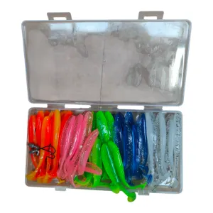 50pcs 7cm 2g shed paddle tail   5pcs jig heads value pack