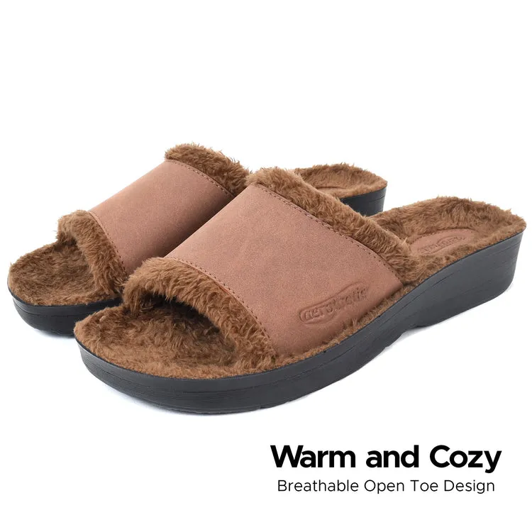 Aerothotic - Aspen Fuzzy Strap Ladies Arch Support Slides