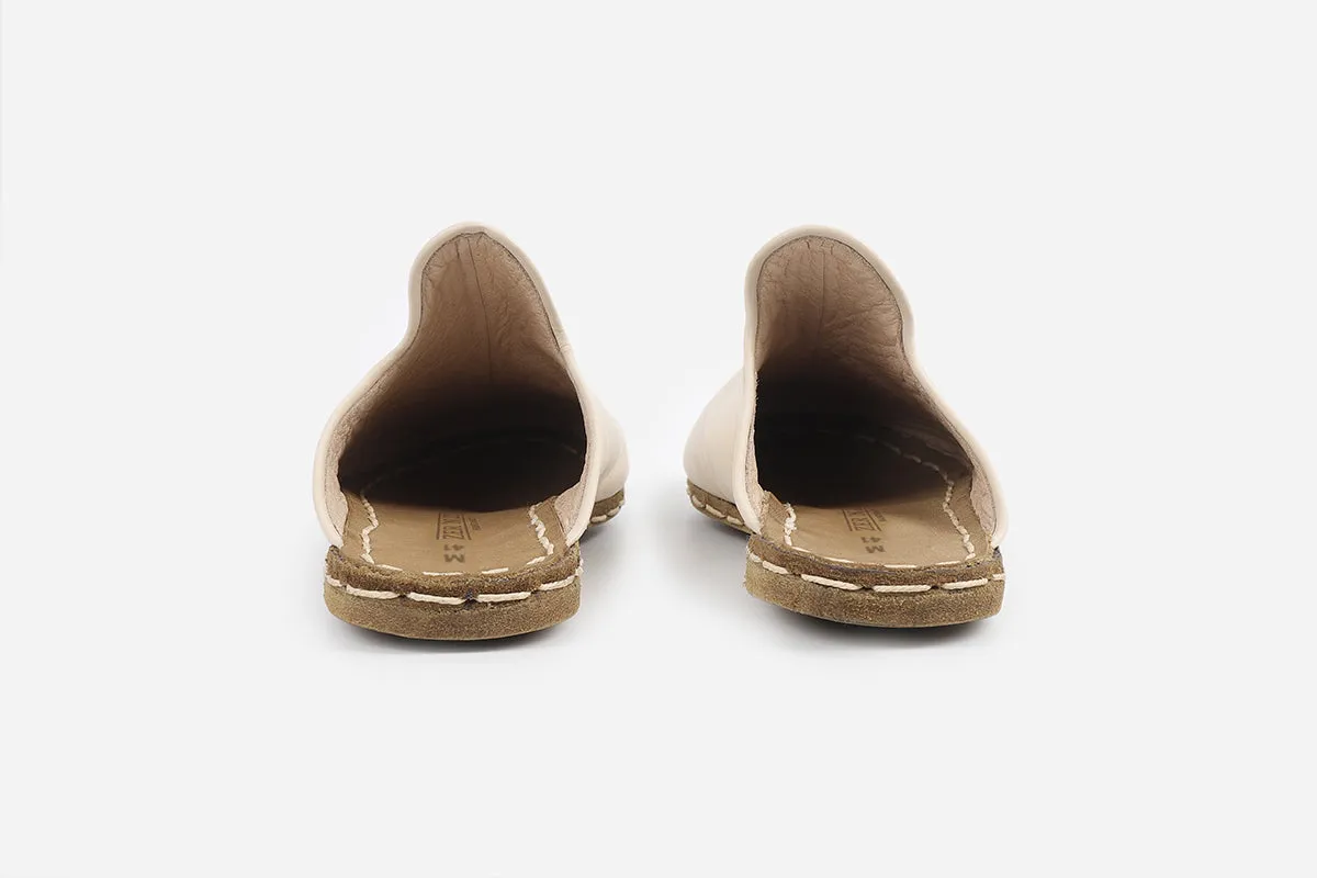 Alabaster Handmade Leather Slippers (Men's)