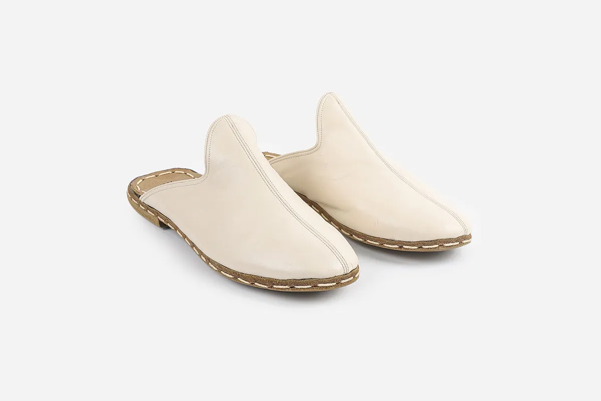 Alabaster Handmade Leather Slippers (Men's)