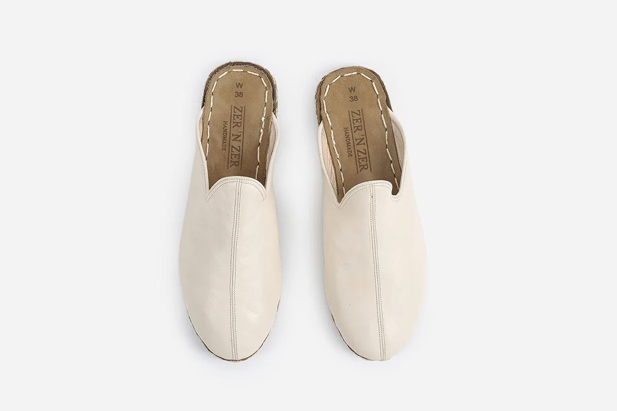 Alabaster Handmade Leather Slippers (Women's)