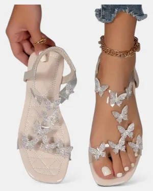 Amelia – Sparkling Rhinestone Butterfly Sandals