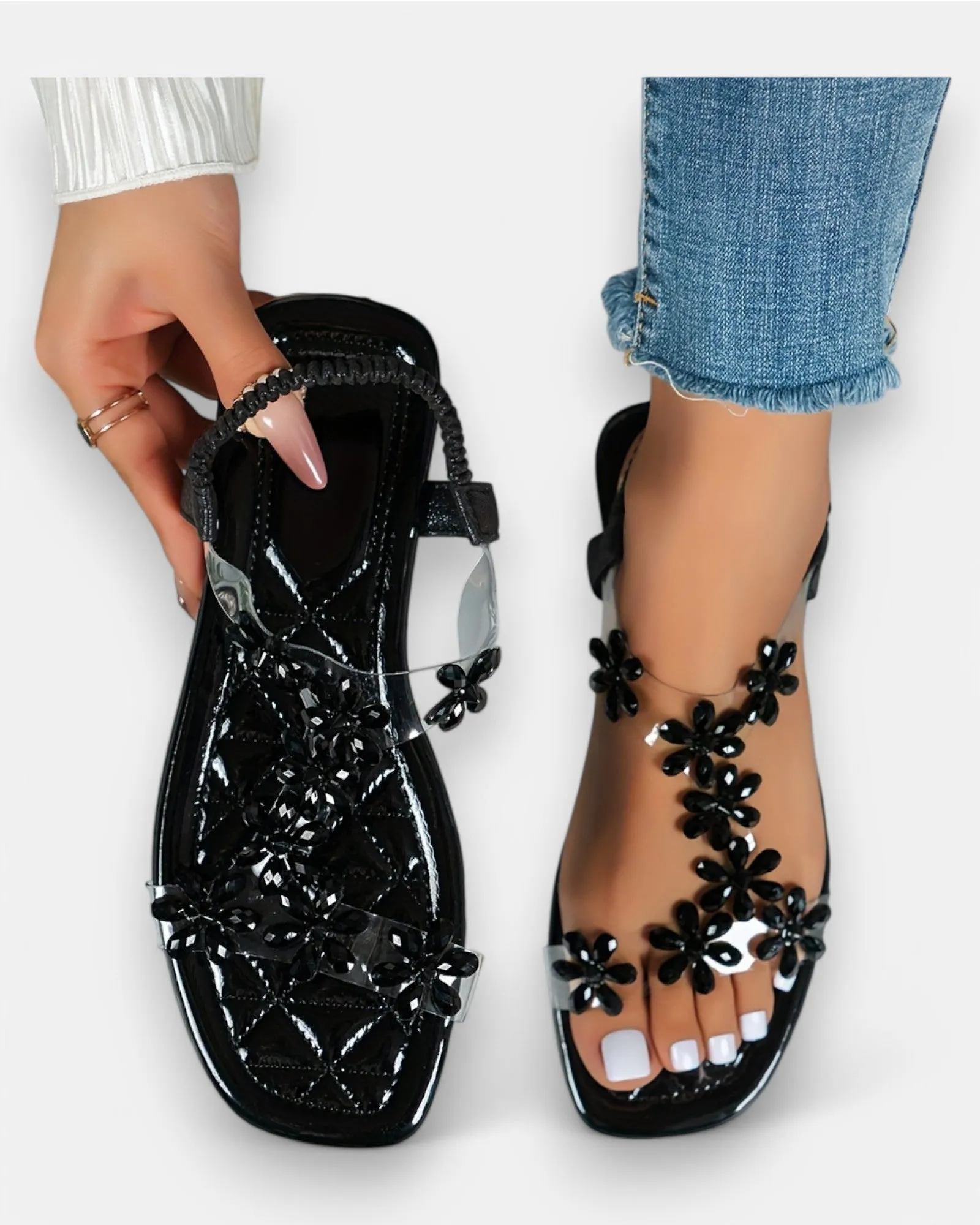 Amelia – Sparkling Rhinestone Butterfly Sandals