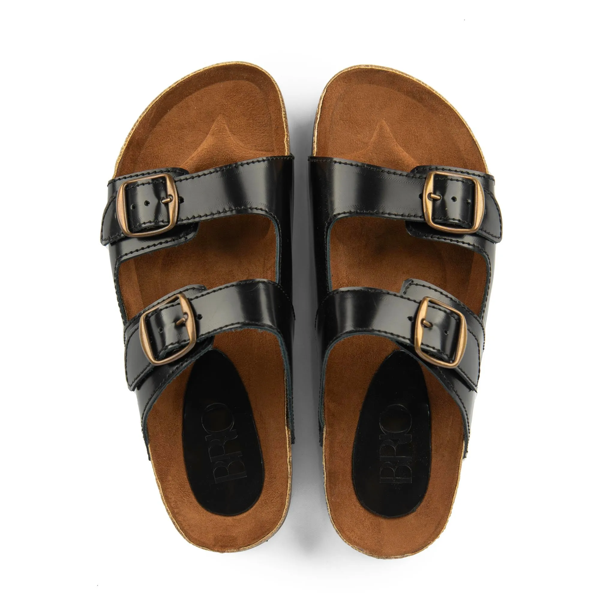 Arizona Black Natural Leather Slippers