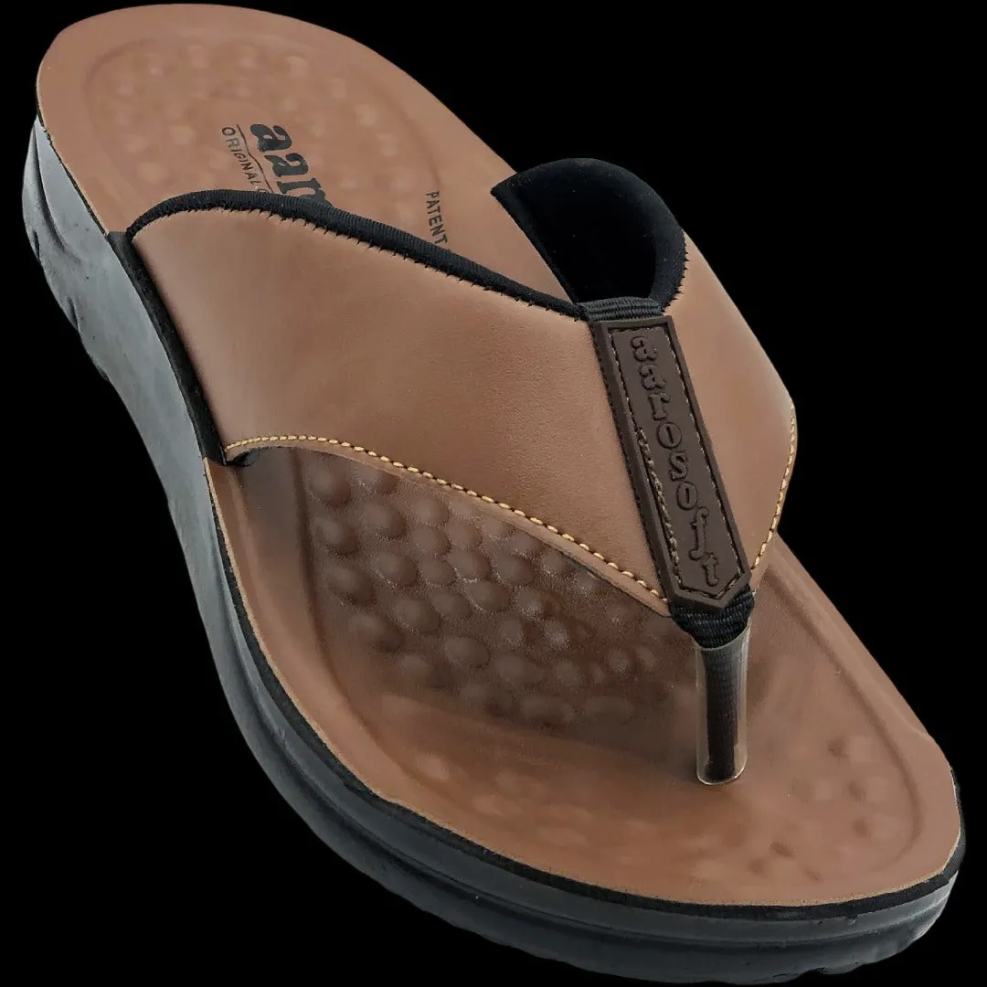 ARSFT Men's PU Soft Slippers - Article 5101 (Mustard)