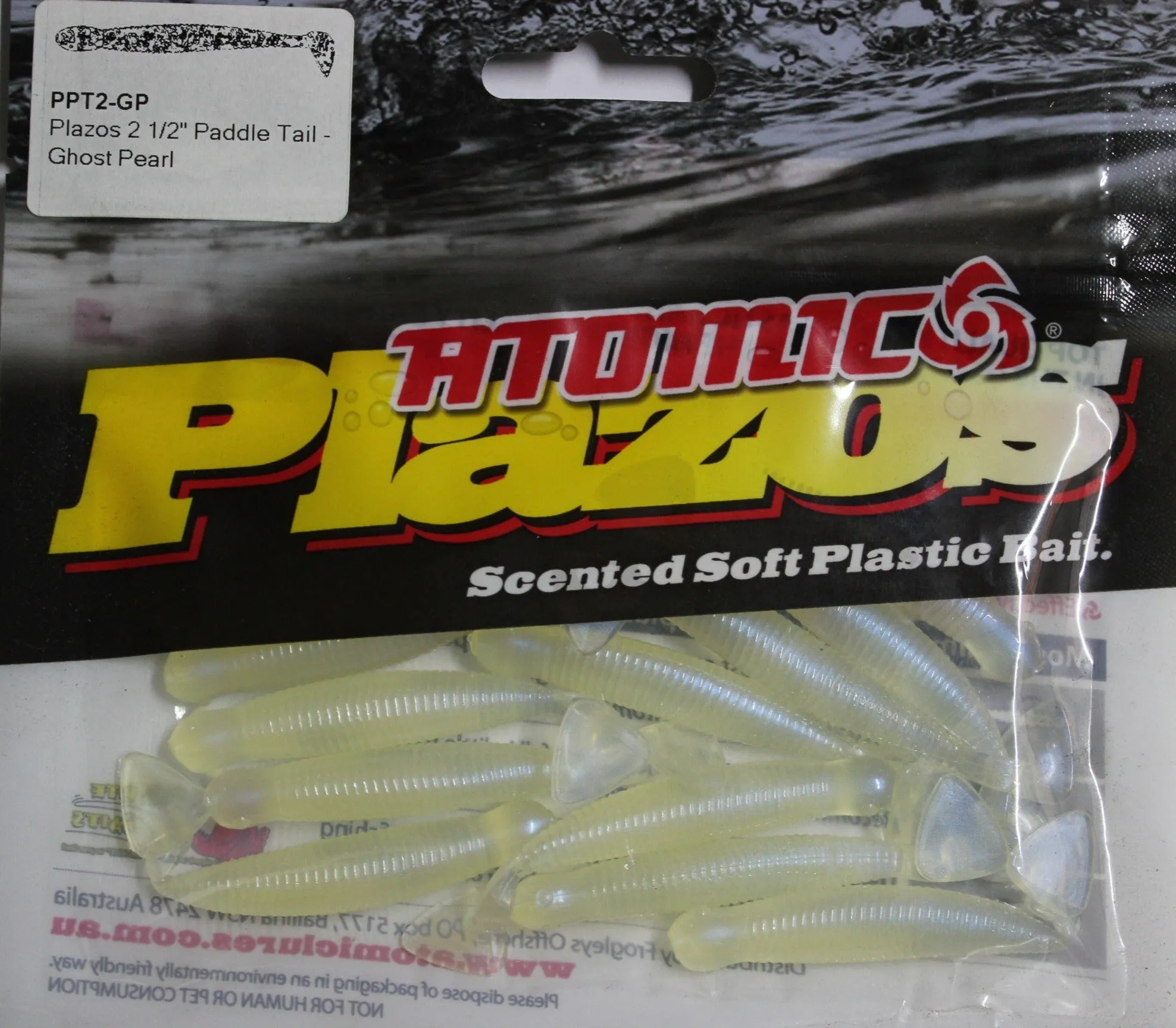 Atomic Plazos Scented Soft Plastic Bait 2 1/2" and 3 1/4" Paddle Tail