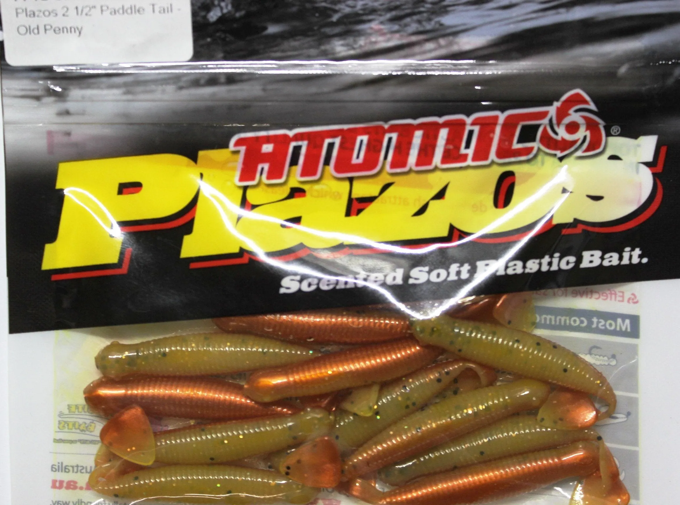 Atomic Plazos Scented Soft Plastic Bait 2 1/2" and 3 1/4" Paddle Tail