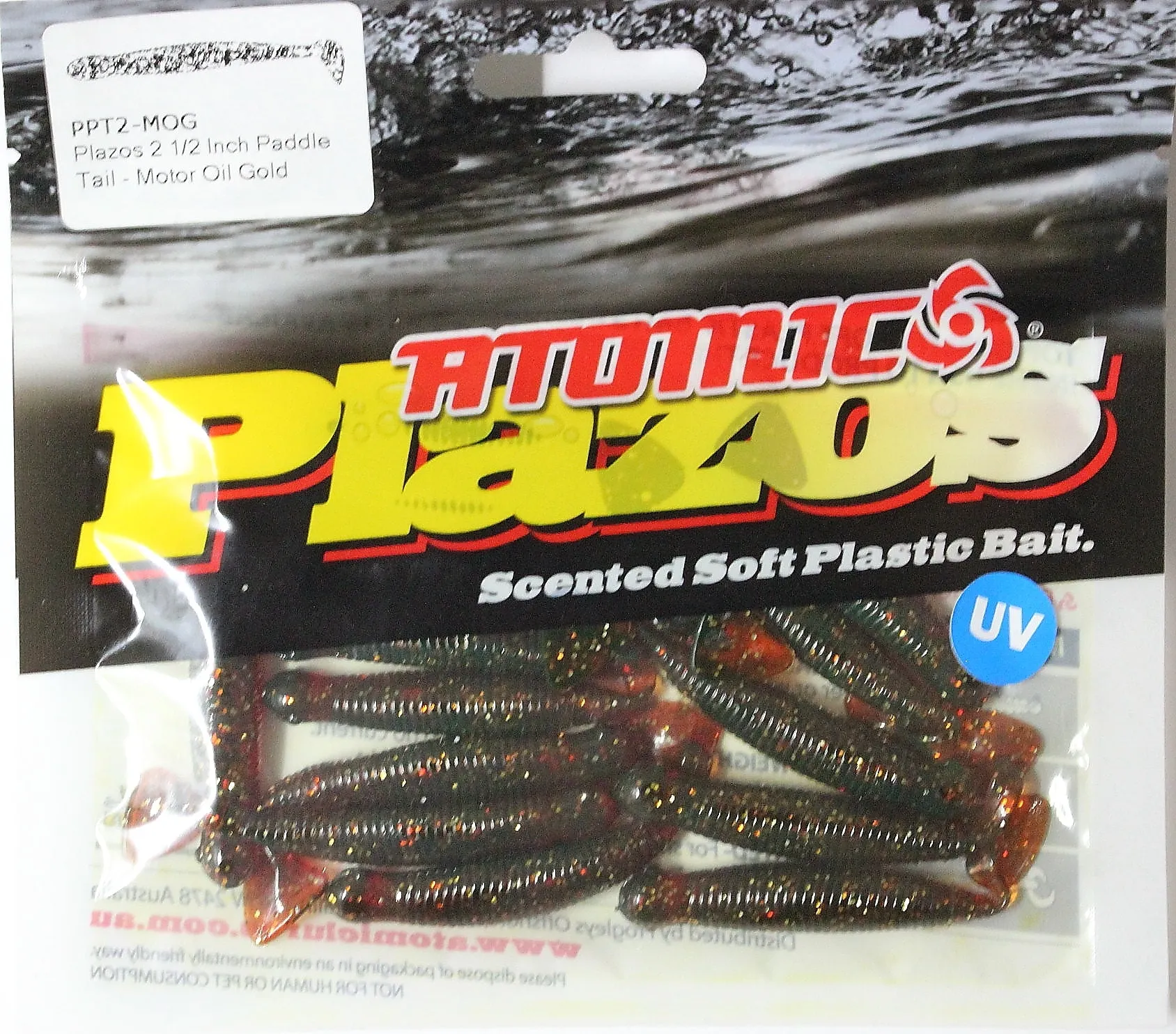 Atomic Plazos Scented Soft Plastic Bait 2 1/2" and 3 1/4" Paddle Tail