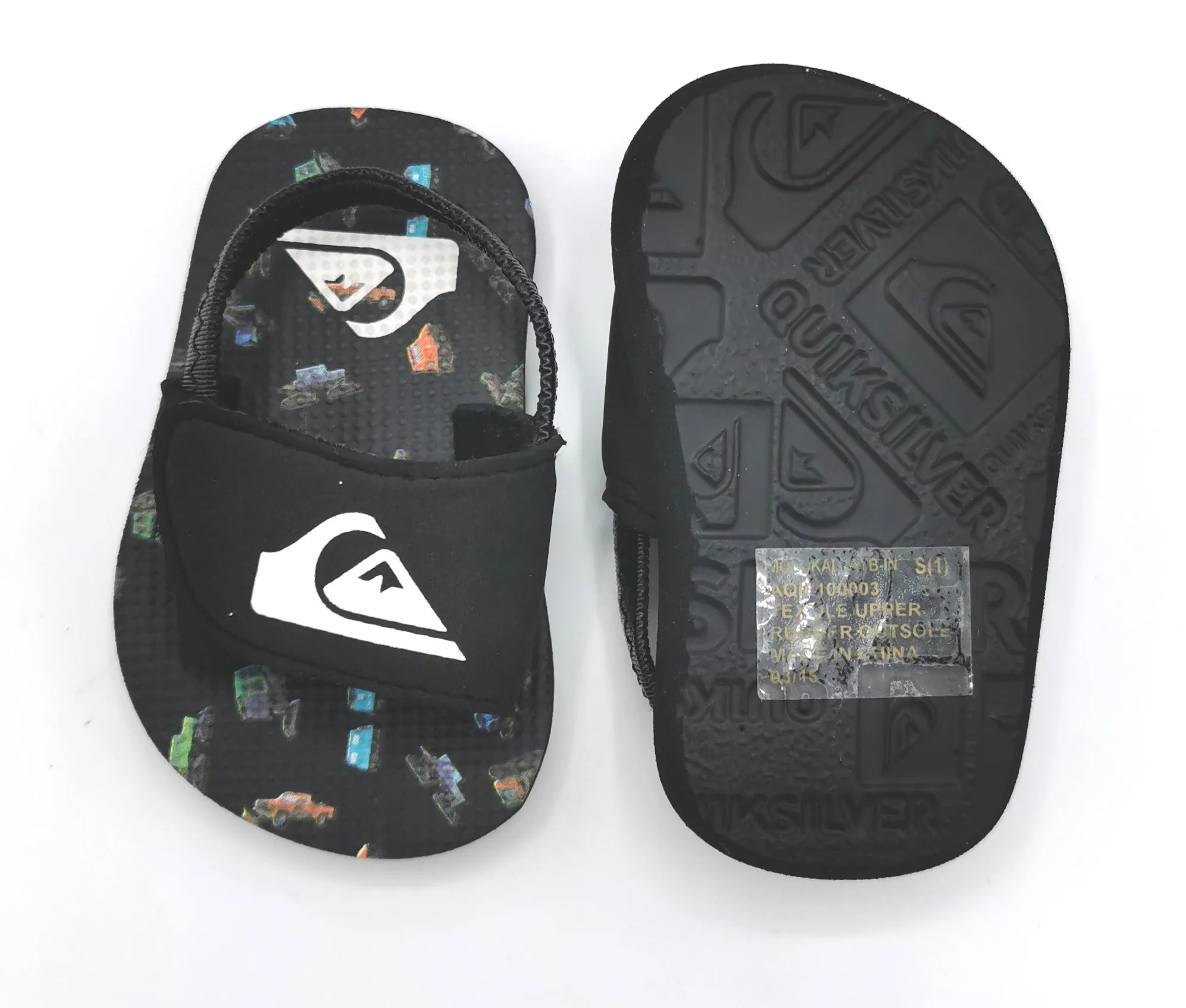 BABY BOY SIZE 1 (NB - 6 MONTHS) QUIKSILVER, Soft Velcro Sandals NWOT B9