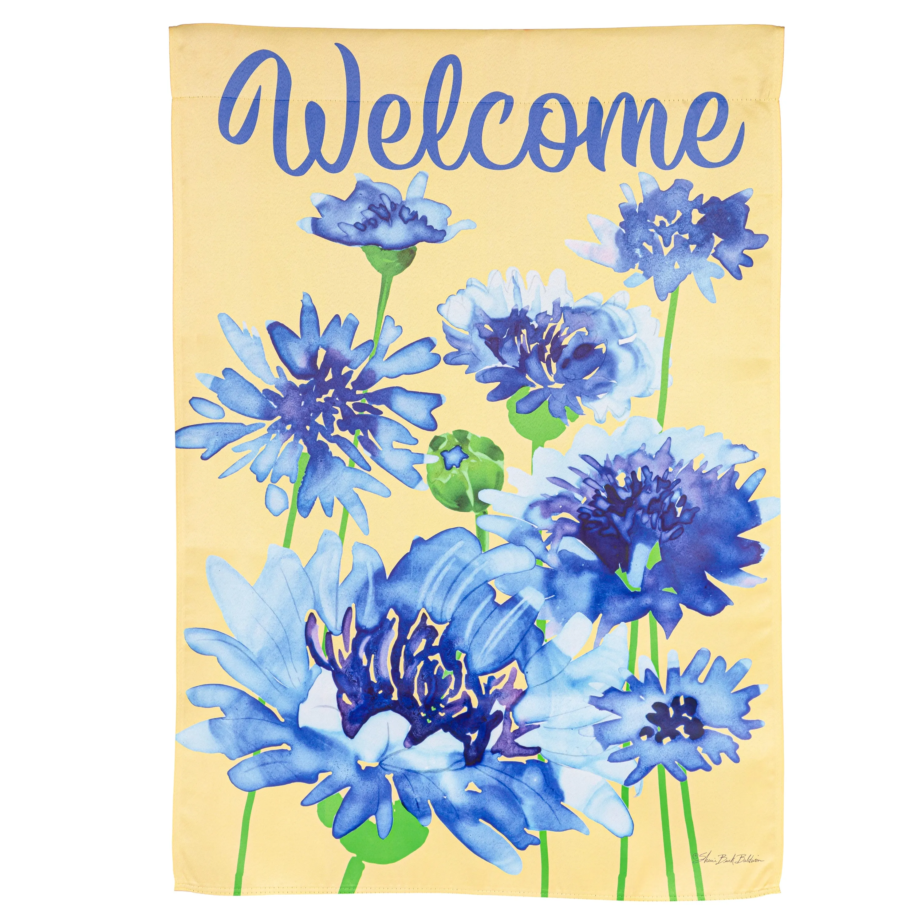 Bachelor Button Suede House Flag,13s11709