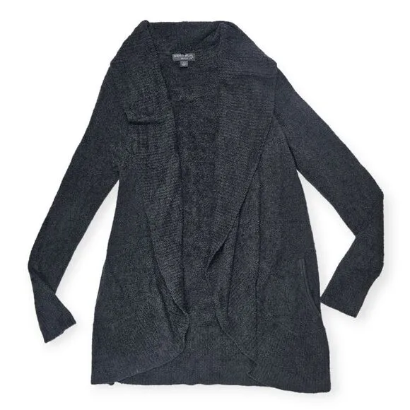 Barefoot Dreams Black‎ Cozy Chic Lite  Long Cardigan Women's Size Large