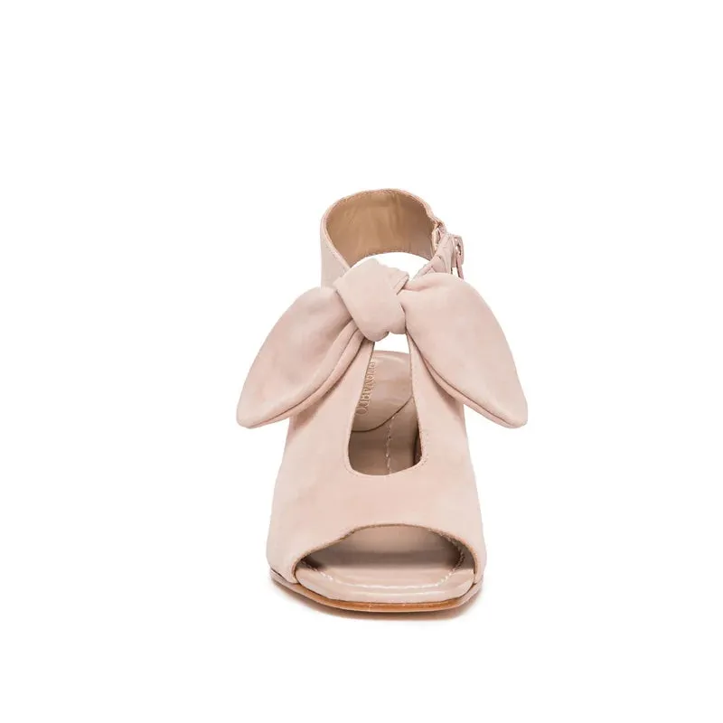 BERNARDO LIZZIE BOOTIE SANDAL IN BLUSH SUEDE