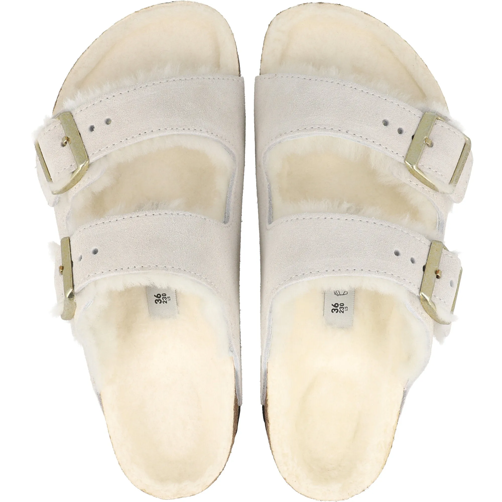 Birkenstock Arizona Shearling Sandals Antique White