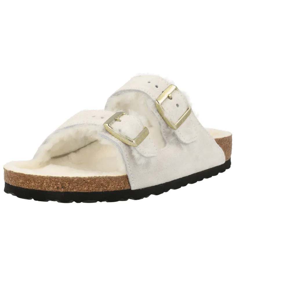 Birkenstock Arizona Shearling Sandals Antique White