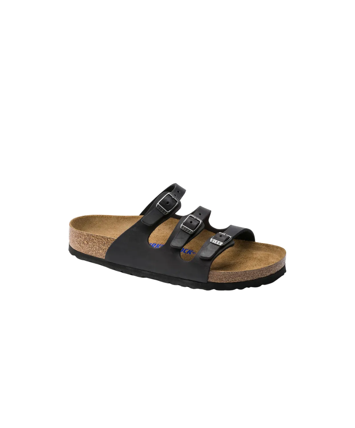 Birkenstock Florida Oiled Leather Black Soft Footbed Sandals
