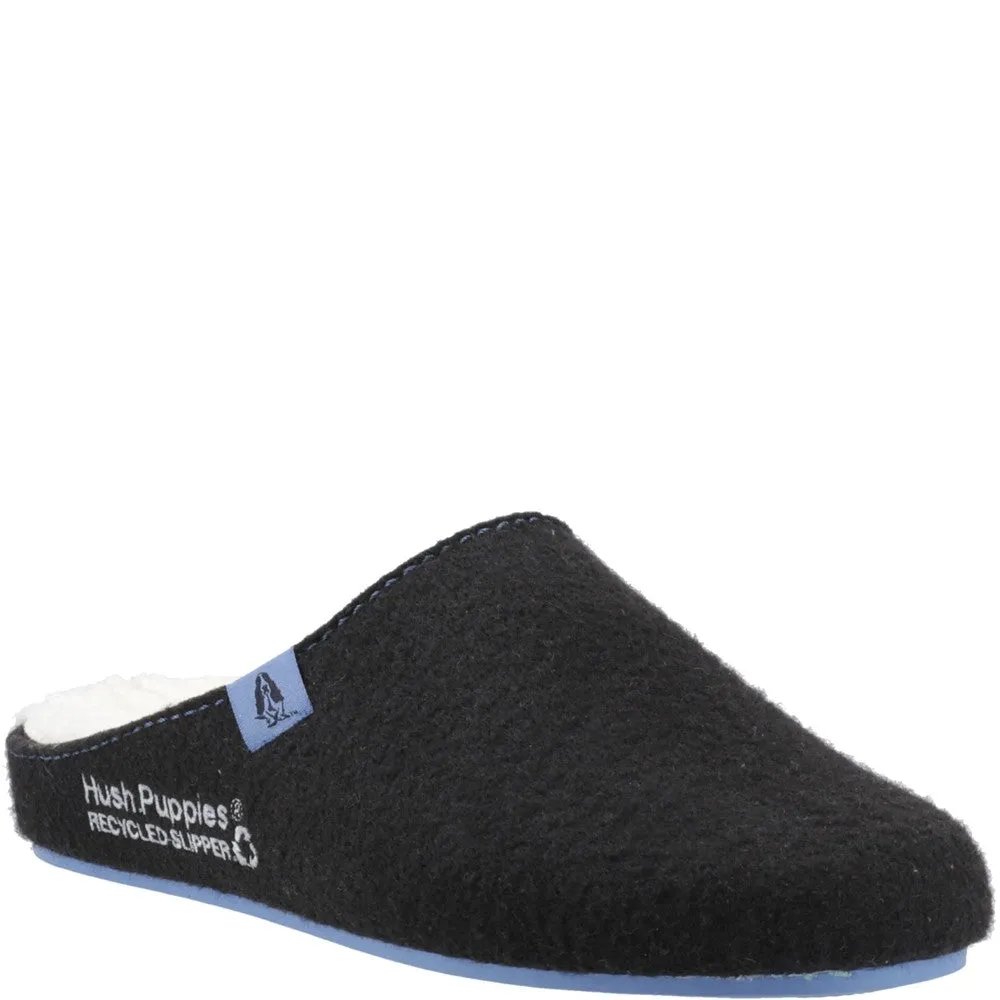 Black/Purple Mens Recycled Good Slippers