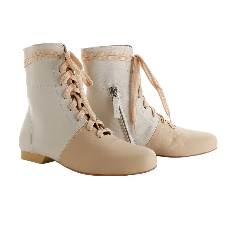 Booties / Beige & Cream