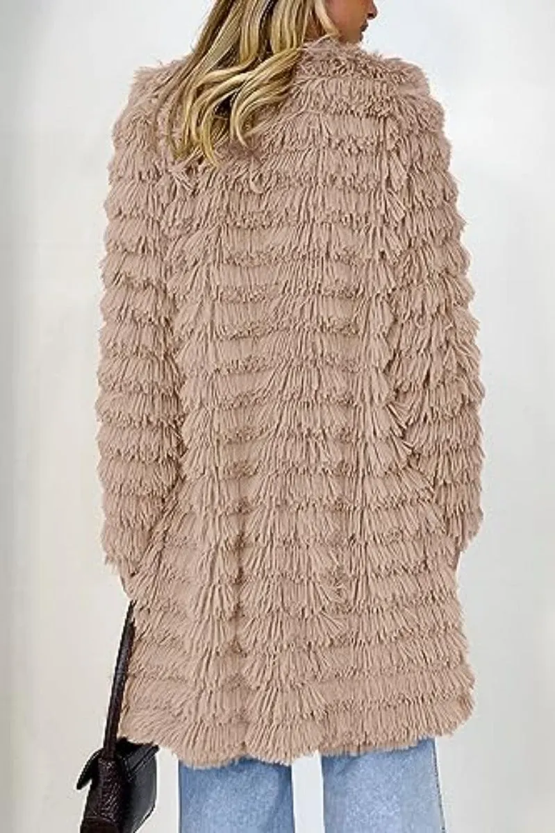Breathlessly Yours Shaggy Open Front Cardigan