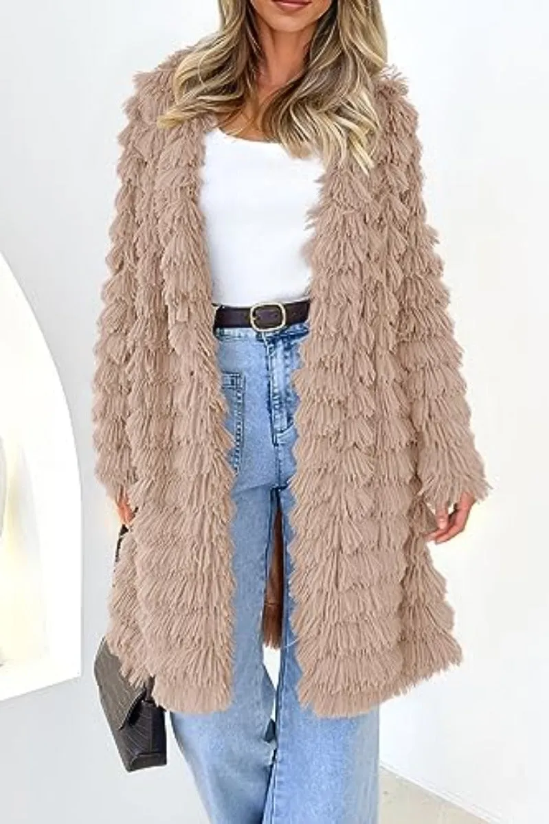 Breathlessly Yours Shaggy Open Front Cardigan