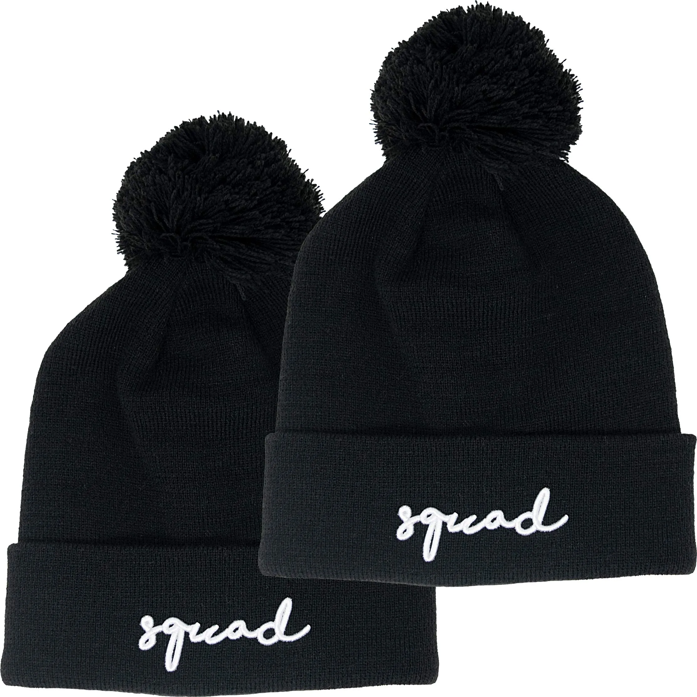 Bride/Squad Embroidered Pom Beanie by Funky Junque
