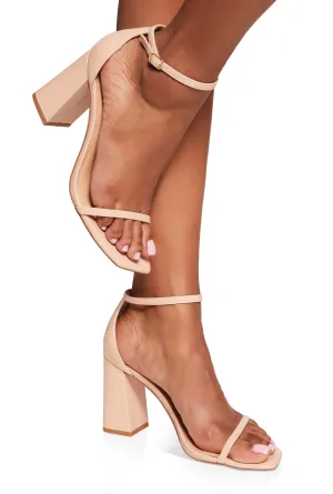 Buckle Strap Block Heel Sandals
