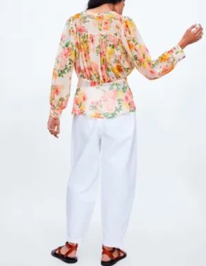Cakewalk Floral Smocked Blouse