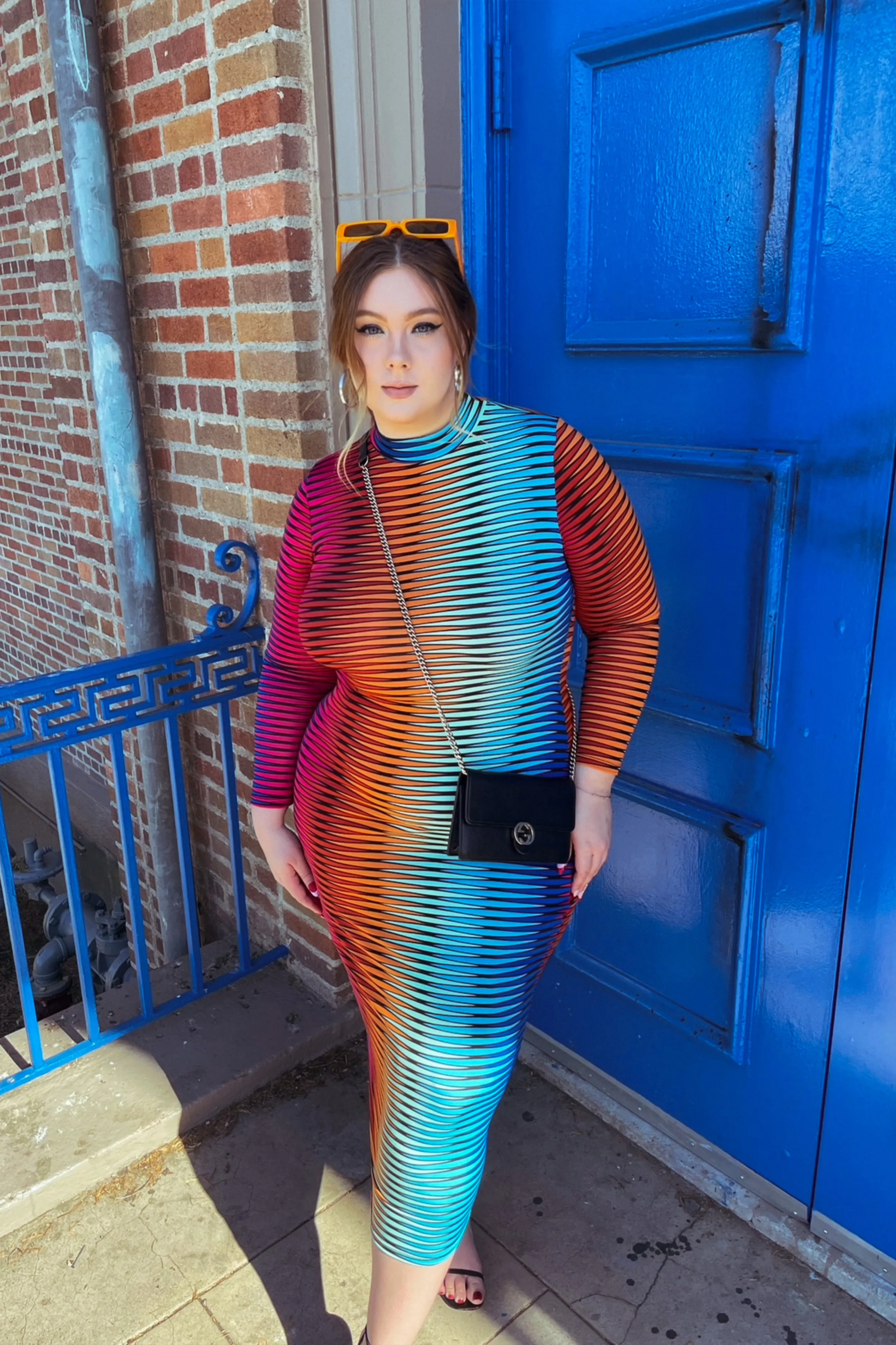 Cara Long Sleeve Mock Neck Dress
