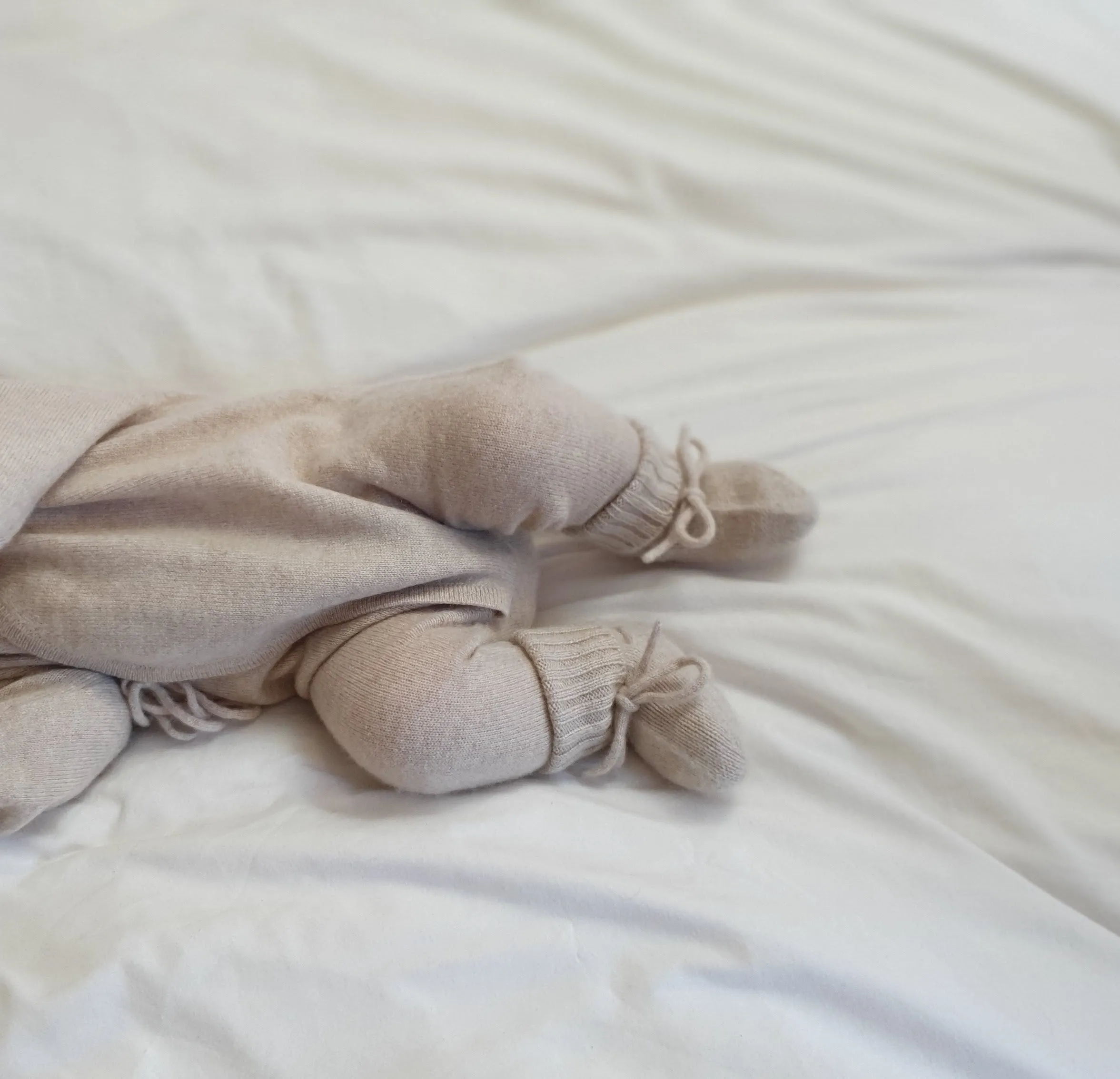 Cashmere Fine Knit Booties Apricot