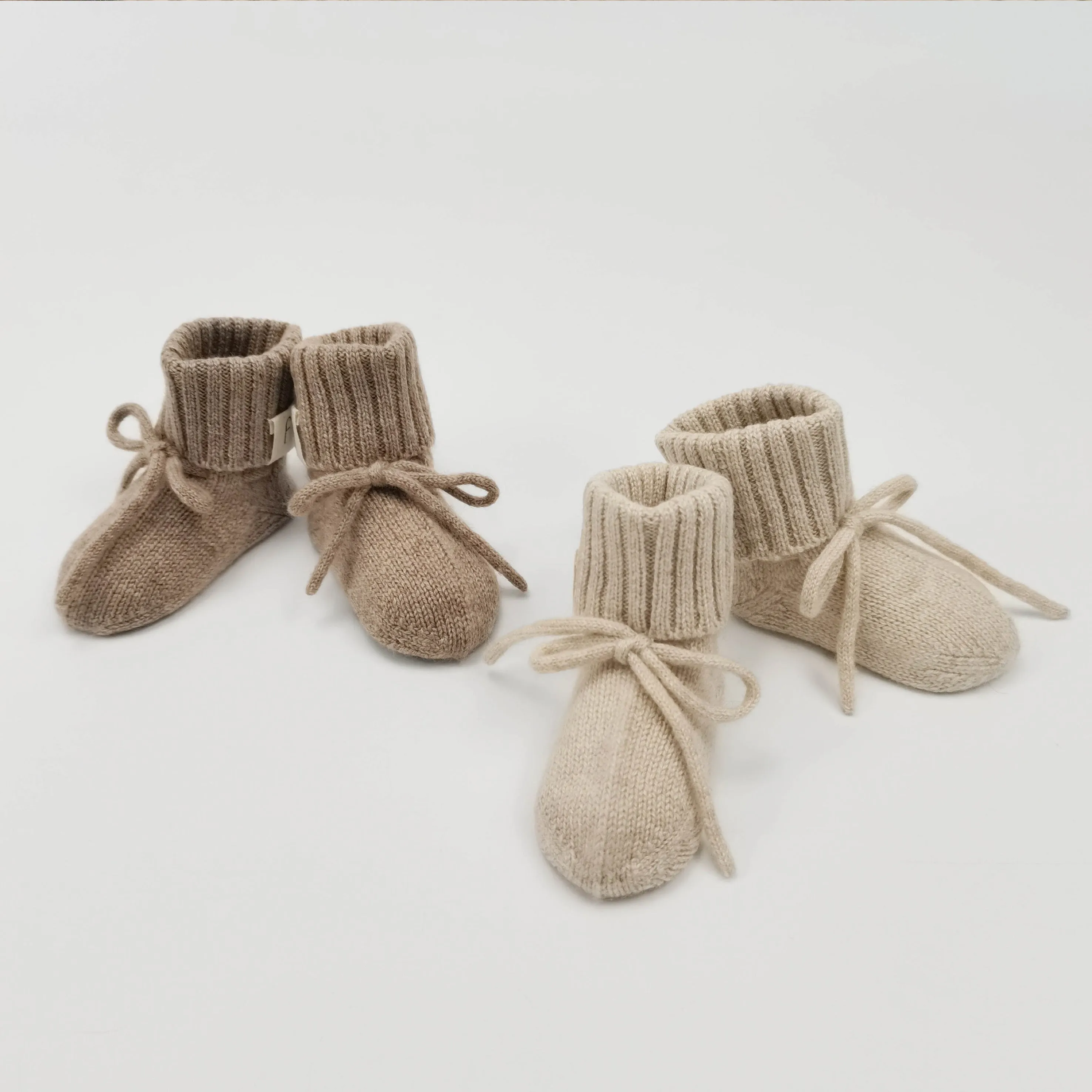 Cashmere Fine Knit Booties Apricot