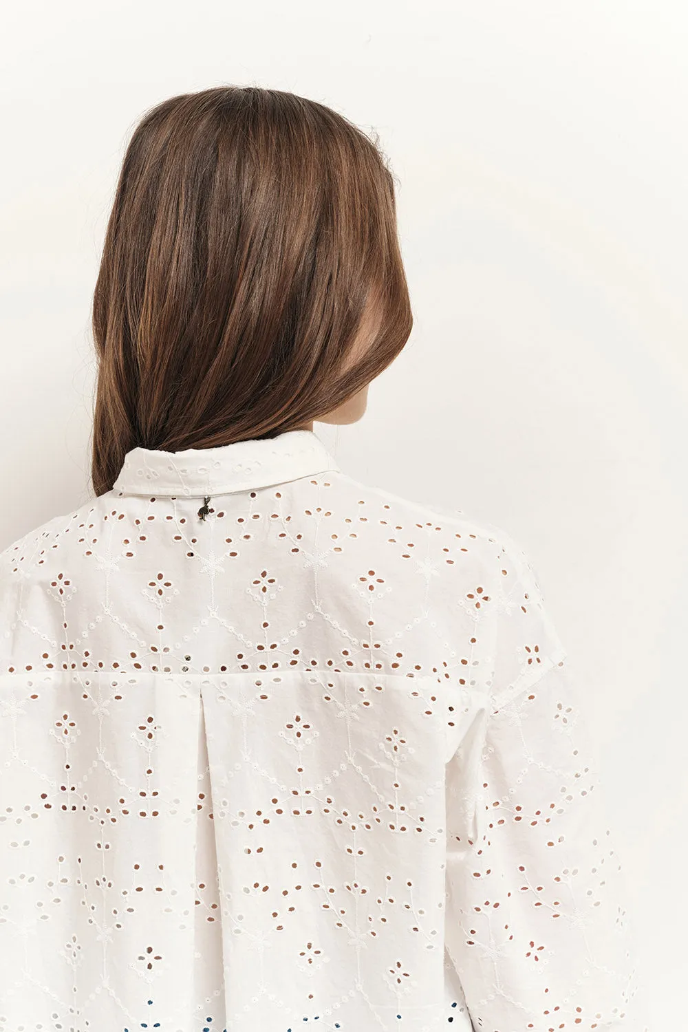 CELESTE - Chemise écrue broderie anglaise