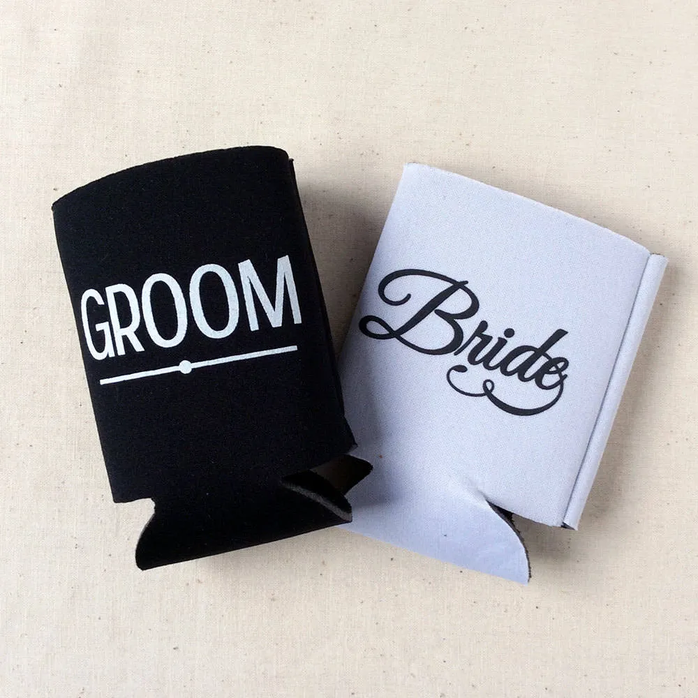 Cheers to The Mr and Mrs - Wedding Can Cooler #142R