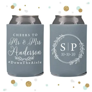 Cheers to The Mr and Mrs - Wedding Can Cooler #142R