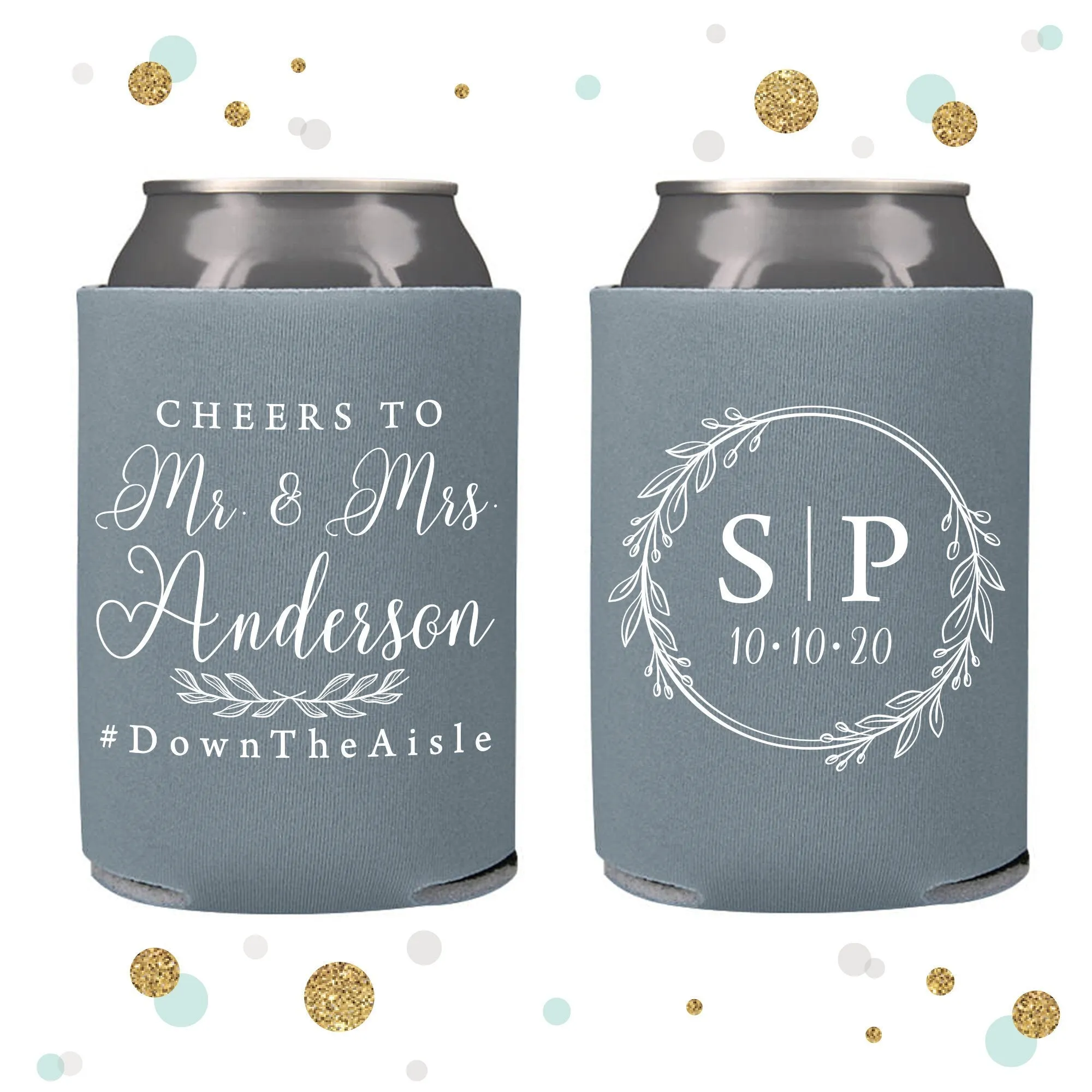 Cheers to The Mr and Mrs - Wedding Can Cooler #142R