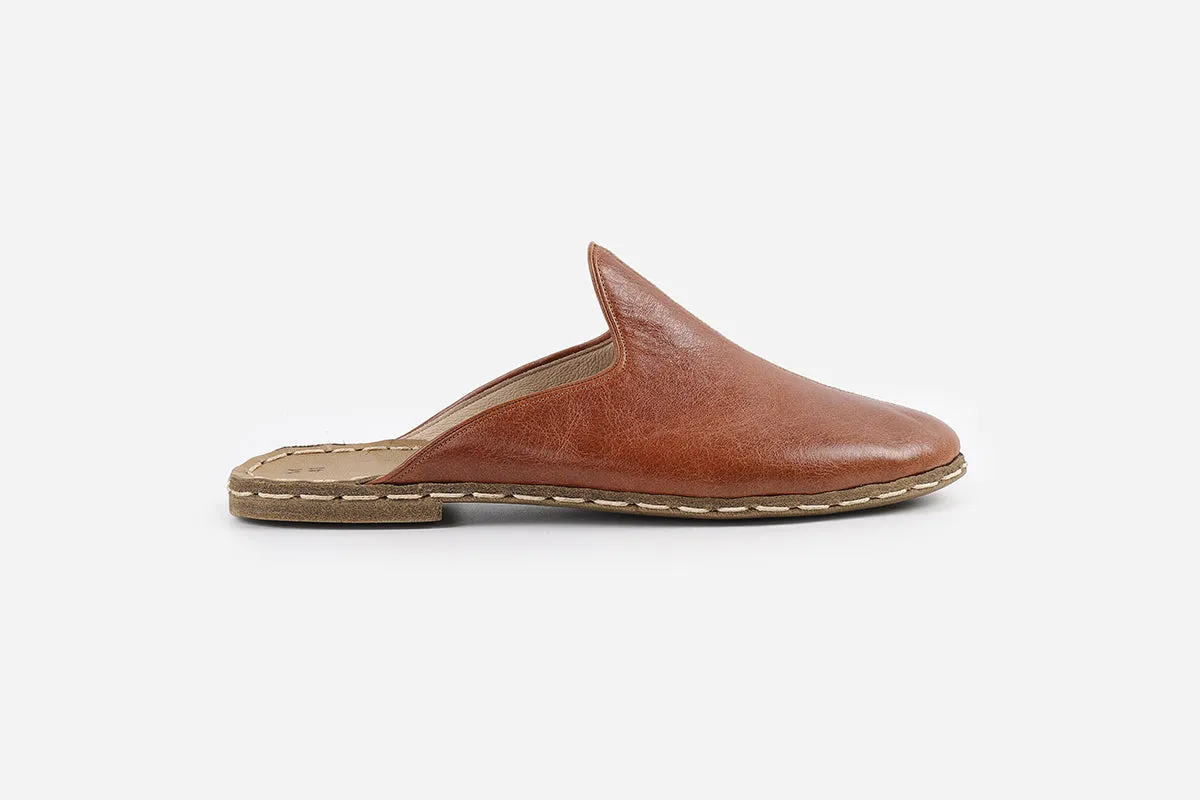 Chestnut Handmade Leather Slippers (Men's)