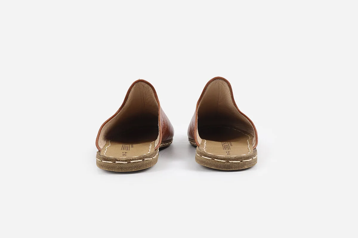 Chestnut Handmade Leather Slippers (Men's)