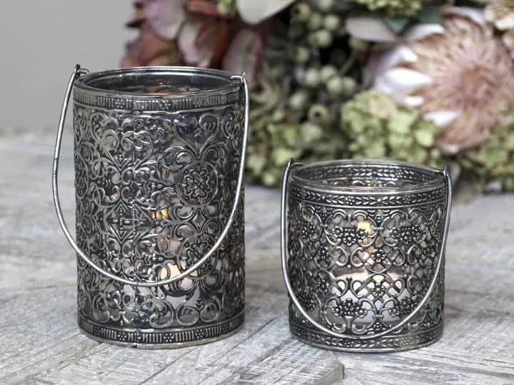 Chic Antique Lille glas Hurricane m. hank