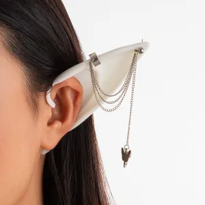 Chic Butterfly Tassel Silicone Elf Ear Cuff Wrap Earrings