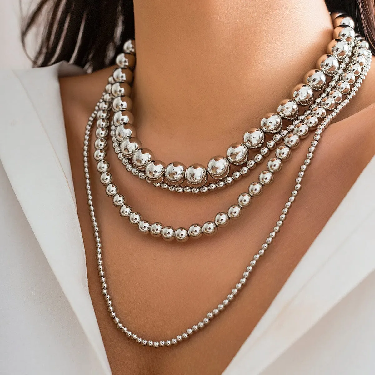 Chic Layered Chunky Ball Chain Necklace