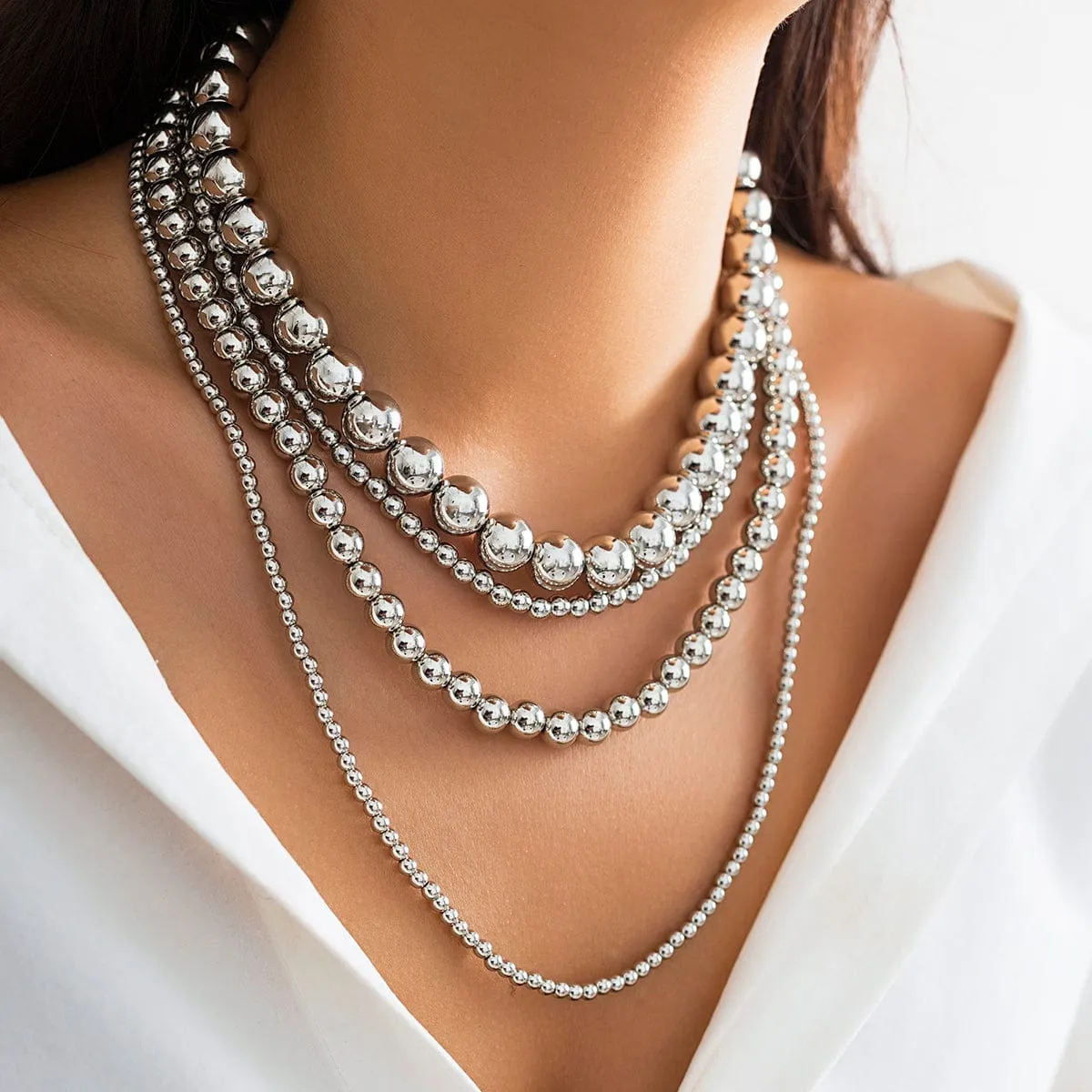 Chic Layered Chunky Ball Chain Necklace
