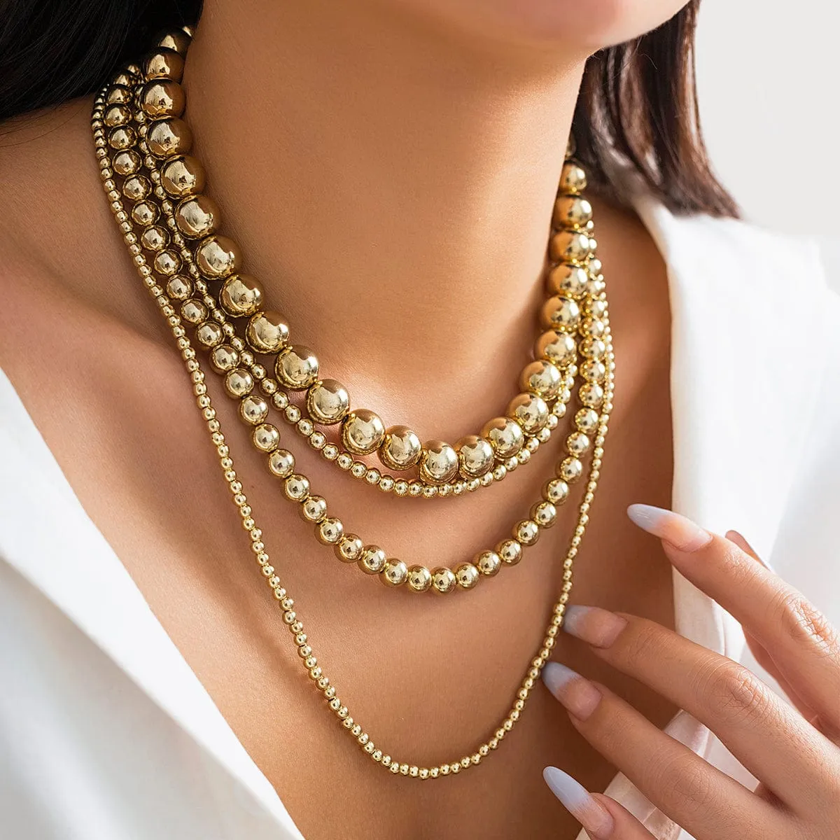 Chic Layered Chunky Ball Chain Necklace