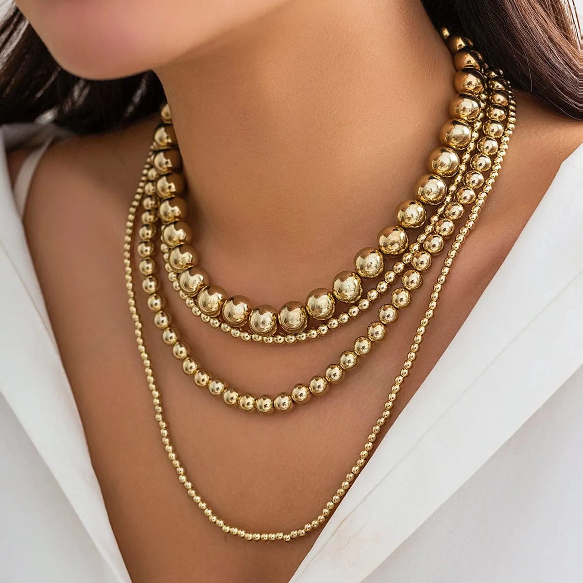 Chic Layered Chunky Ball Chain Necklace