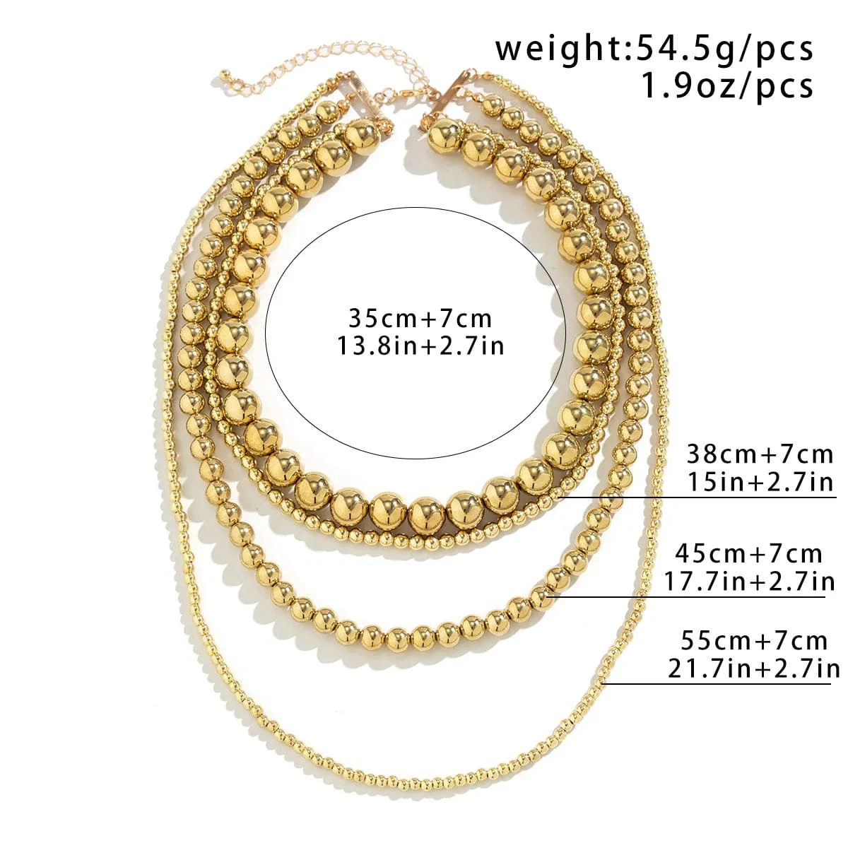 Chic Layered Chunky Ball Chain Necklace
