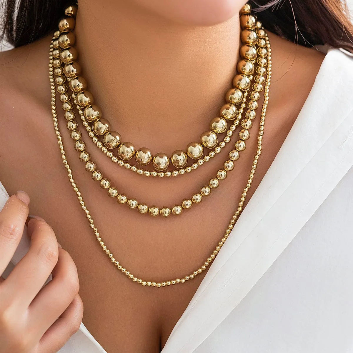 Chic Layered Chunky Ball Chain Necklace