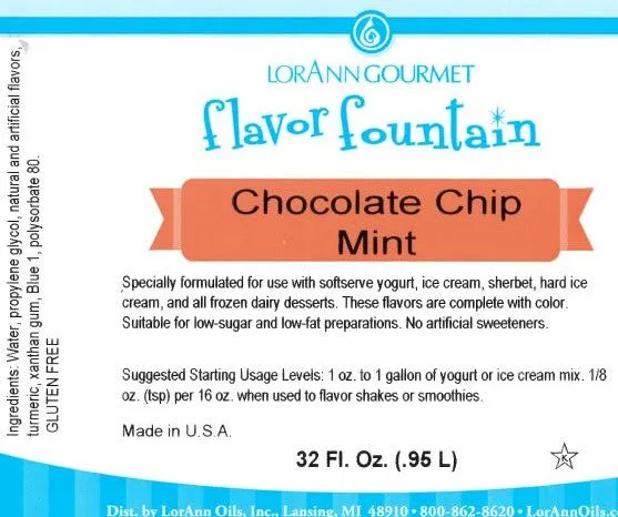 Chocolate Chip Mint Flavor - 4 oz. - 32 oz. - Ice Cream and Beverage Flavors - LorAnn Oils - Canadian Distribution
