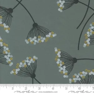 Dandelion in Metallic Grey --  Spotted -- Zen Chic -- Moda Fabric