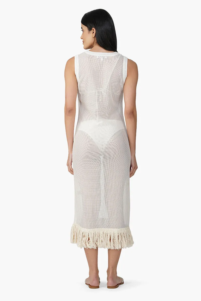 Delyssa Crochet Lace Fabric Fringes Cover Up