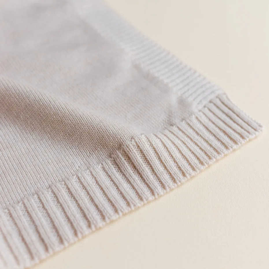 Didi Merino Wool Jersey Knit Baby Blanket (Off White)